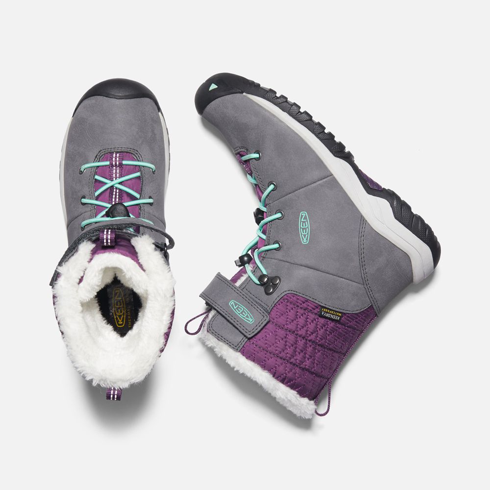 Keen Vinterkängor Barn Grå/Lila - Hoodoo Iii Waterproof - 209671NVR